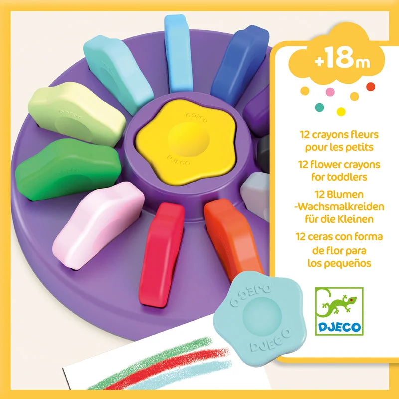 Flower Crayons Set With Caddy