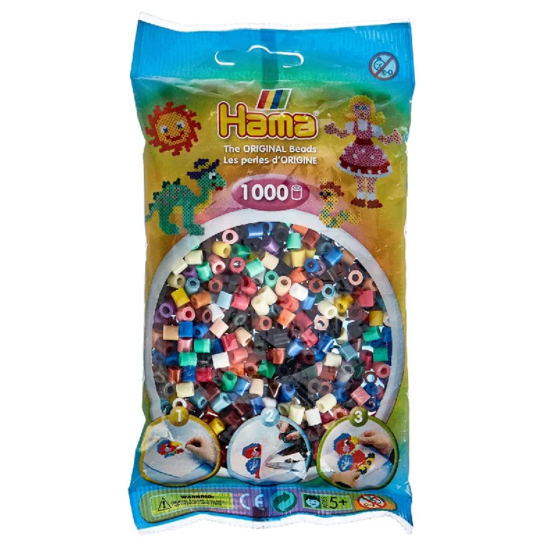 Hama Bright Solid Mix Midi Beads (1000 Pack)