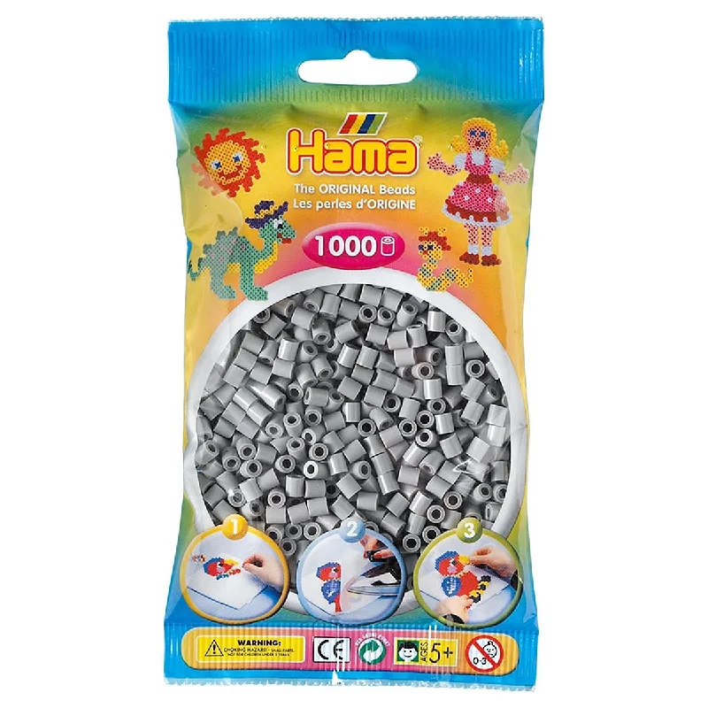 Hama Grey Midi Beads (1000 Pack)