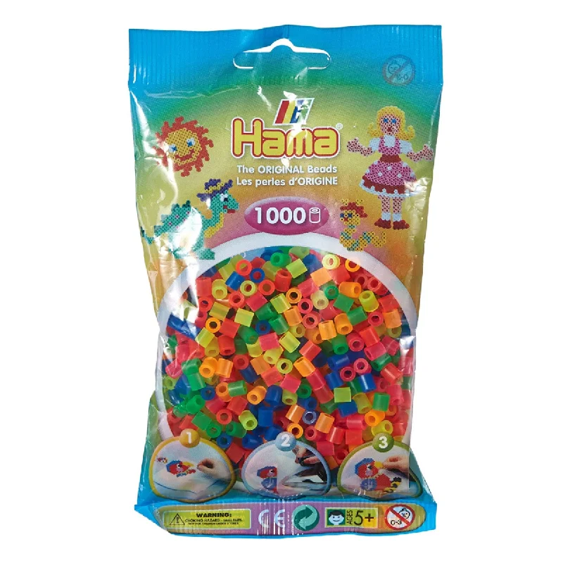 Hama Neon Mix Midi Beads (1000 Pack)