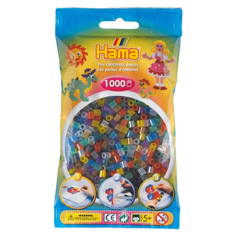 Hama Translucent MixMidi Beads (1000 Pack)