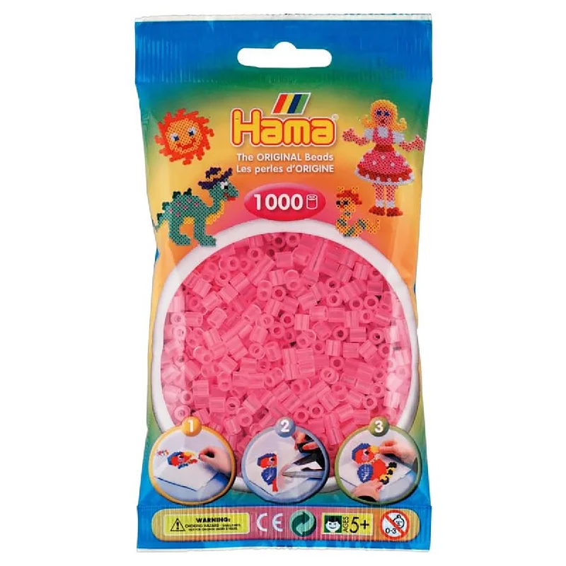 Hama Translucent Pink Midi Beads (1000 Pack)