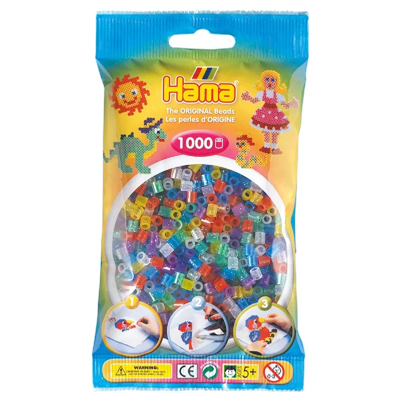 Hama Translucent Glitter Mix Midi Beads (1000 Pack)