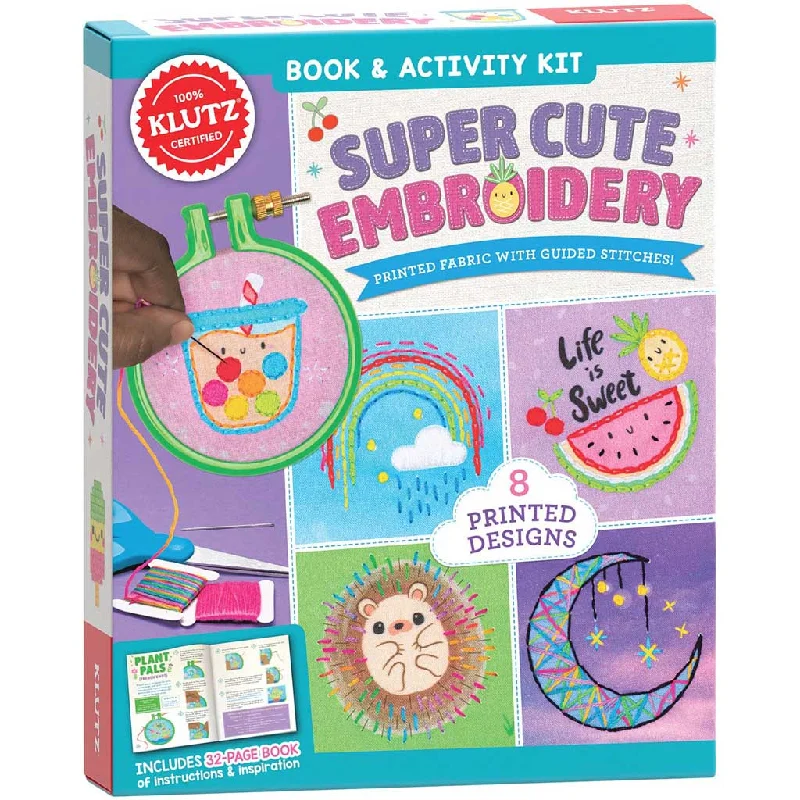 Klutz Super Cute Embroidery Book & Activity Kit