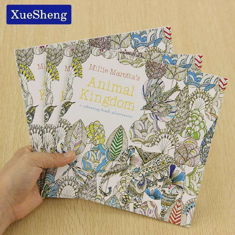 24 Pages Animal Kingdom English Edition Coloring Book For Adult & Children