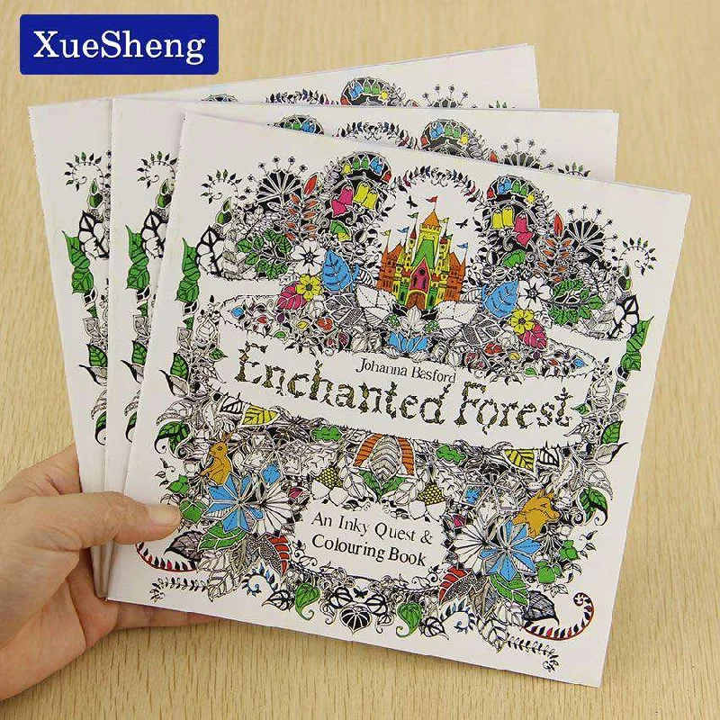 24 Pages Enchanted Forest English Edition Coloring Book For Adult & Children