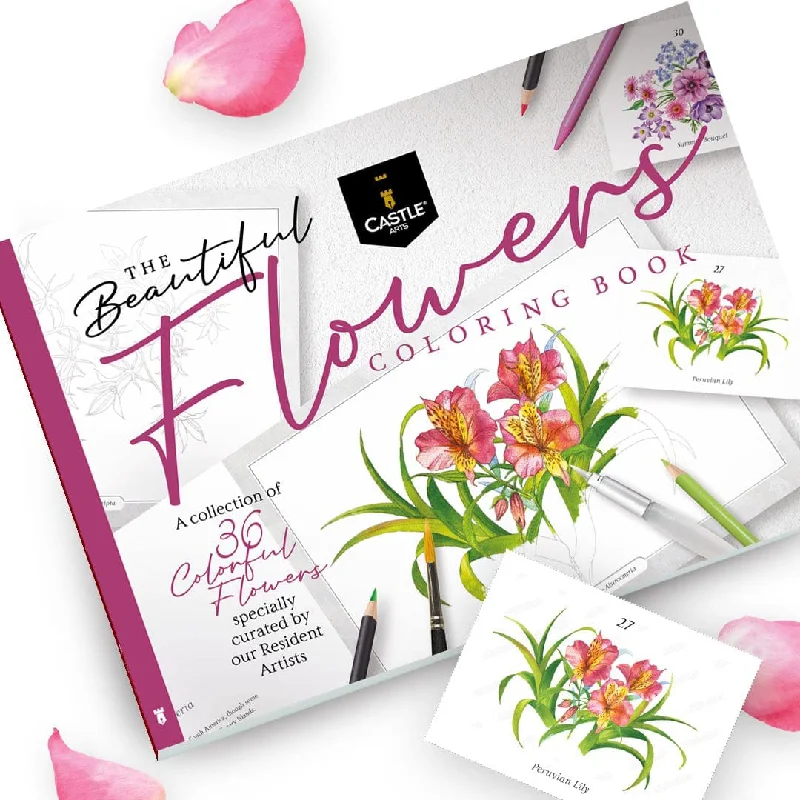 36 Page Beautiful Flowers Coloring Book