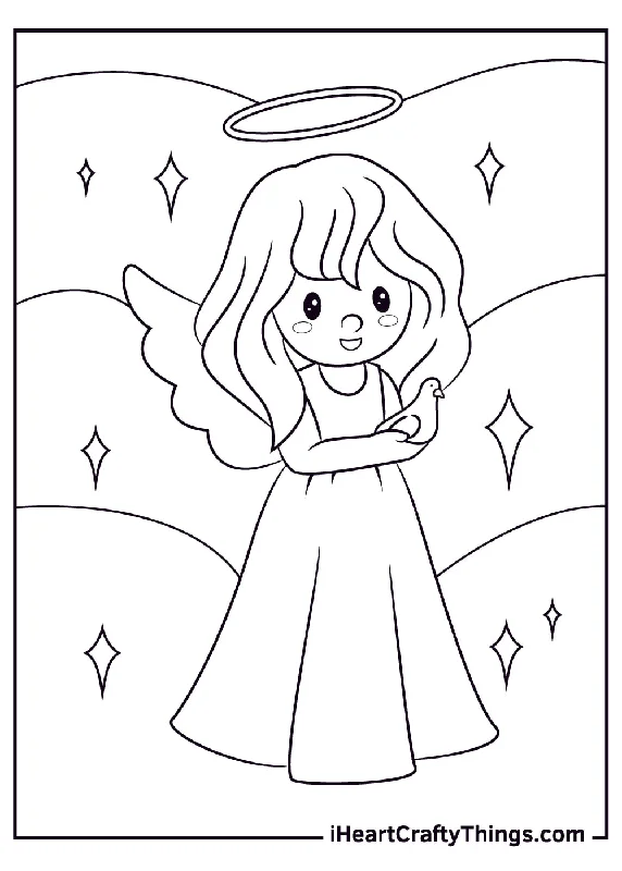 Angels Coloring Book - 15 pages