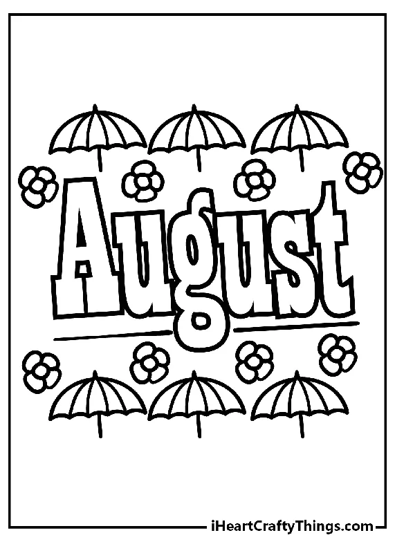 August Coloring Book - 20 pages