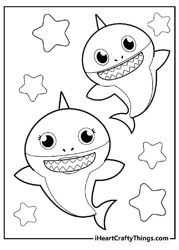 Baby Shark Coloring Book - 15 pages