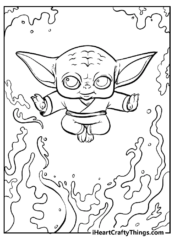 Baby Yoda Coloring Book - 15 pages