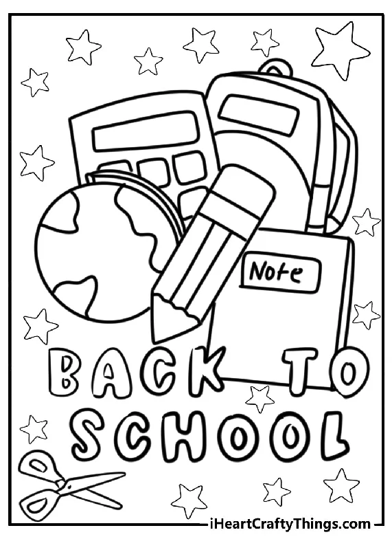 Back To School Coloring Book - 20 pages