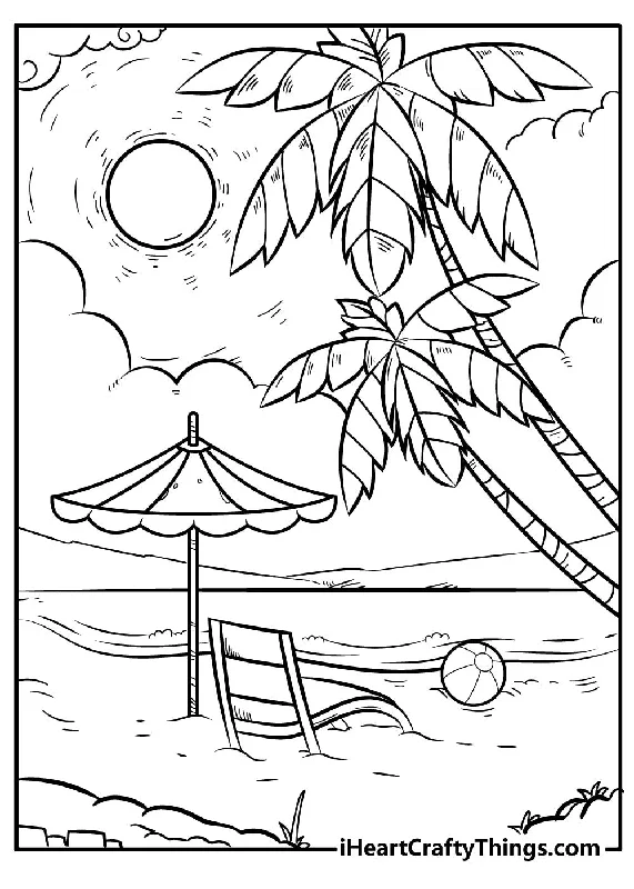 Beach Coloring Book - 25 pages