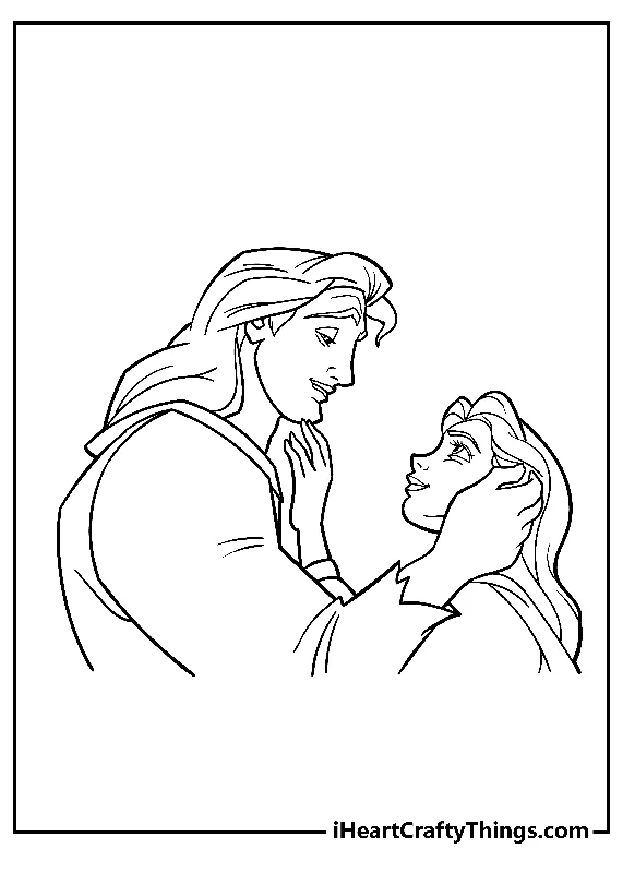 Beauty And The Beast Coloring Book - 20 pages