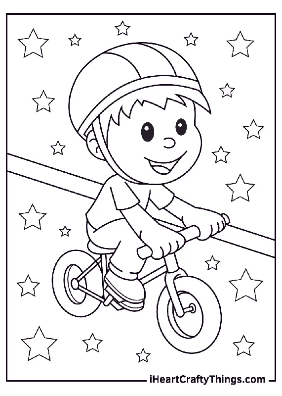 Bicycles Coloring Book - 15 pages