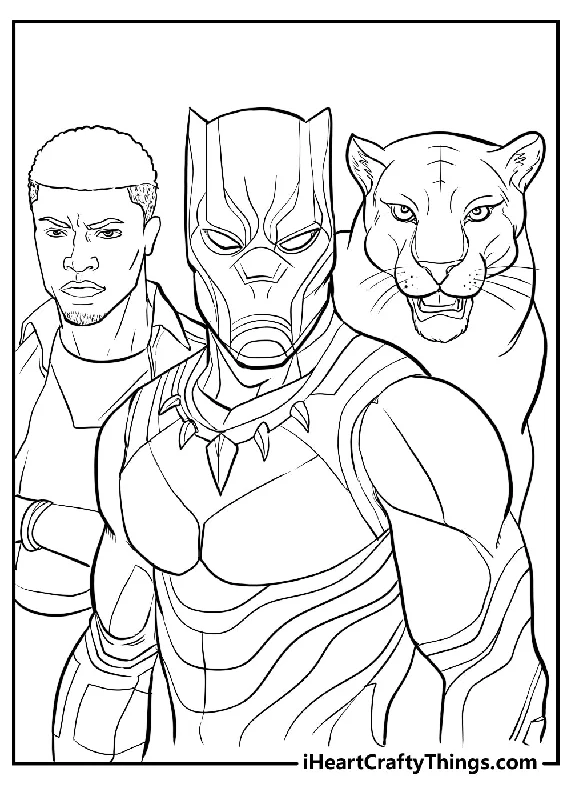 Black Panther Coloring Book - 15 pages