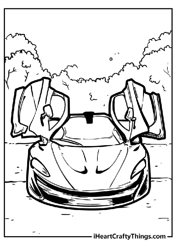 Cool Car Coloring Book - 50 pages