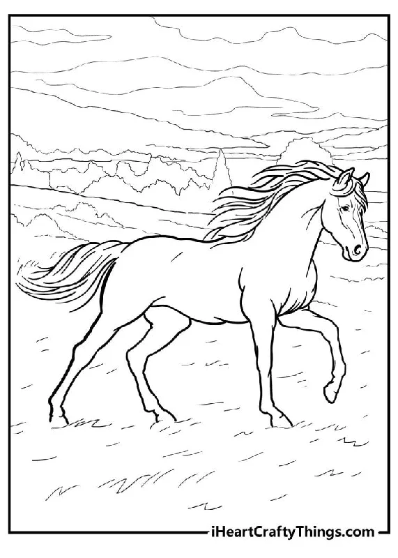 Horse Coloring Book - 65 pages