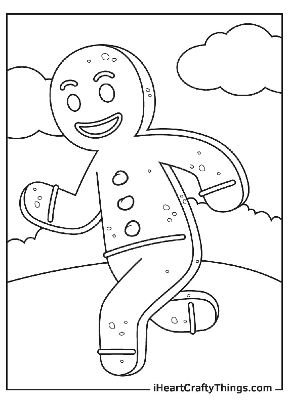 Christmas Gingerbread Coloring Book - 15 pages