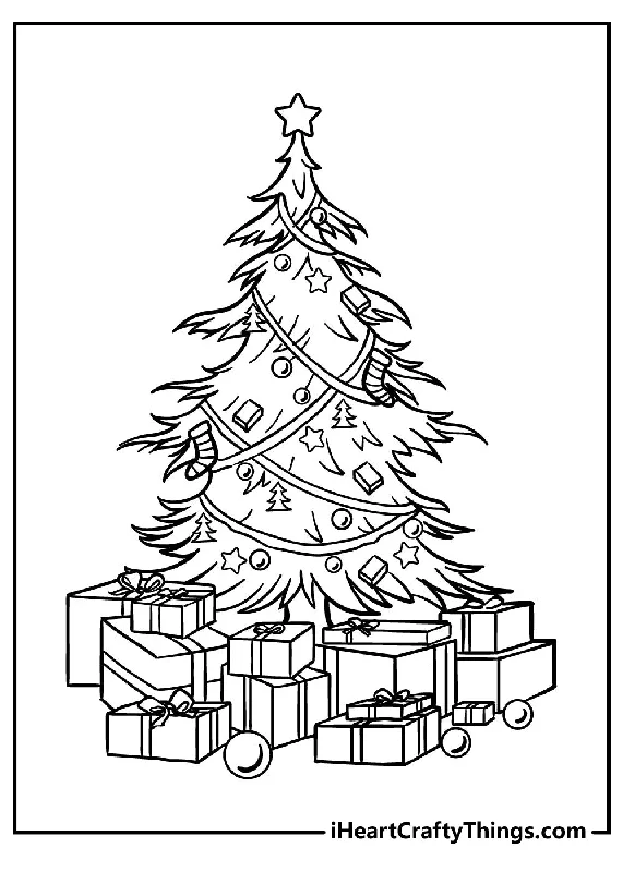 Christmas Tree Coloring Book - 30 pages