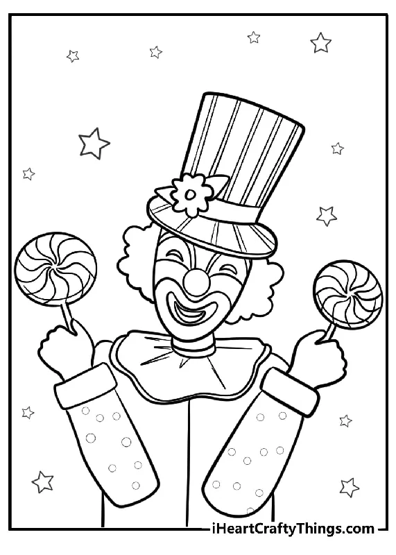 Clown Coloring Book - 36 pages