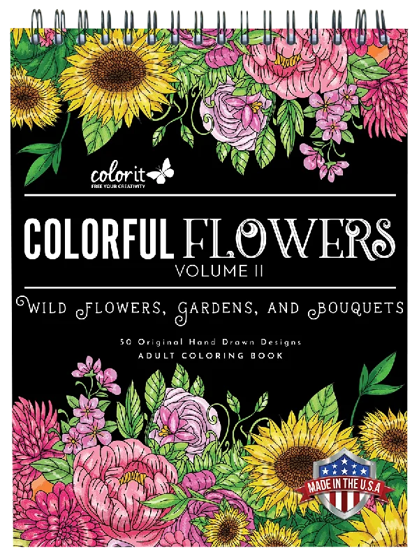 Colorful Flowers Volume 2 Coloring Book for Adults by Jackielou Pareja