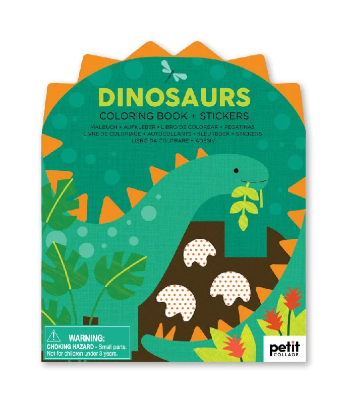 Coloring Book With Stickers: Dinosaurs