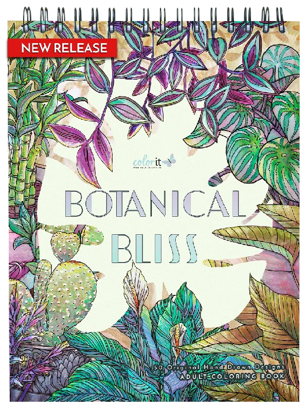 ColorIt Botanical Bliss Coloring Book for Adults Illustrated By Jackielou Pareja and Kring Demetrio