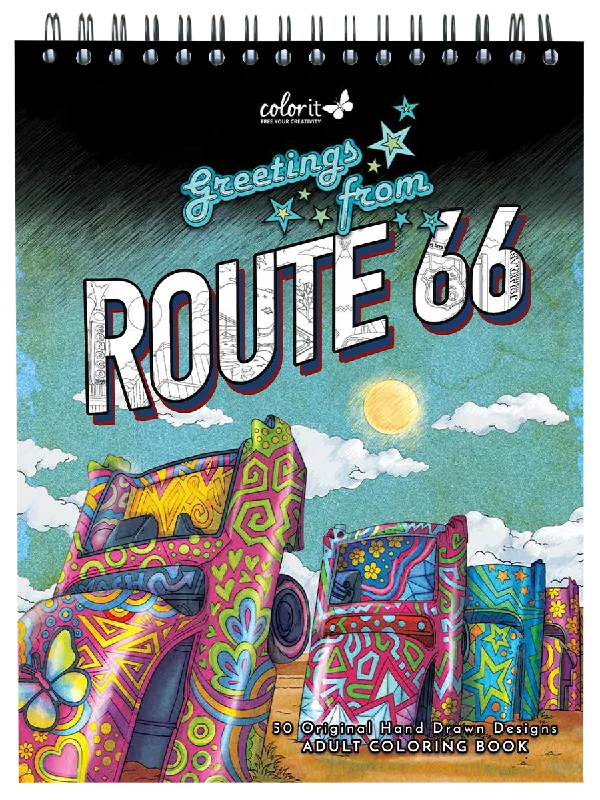 ColorIt Route 66 Adult Coloring Book Illustrated By Hasby Mubarok