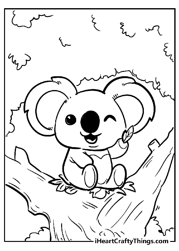 Cute Animals Coloring Book - 50 pages