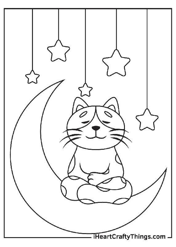 Cute Kitten Coloring Book - 25 pages