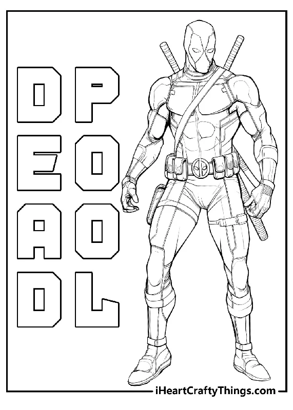 Deadpool Coloring Book - 15 pages