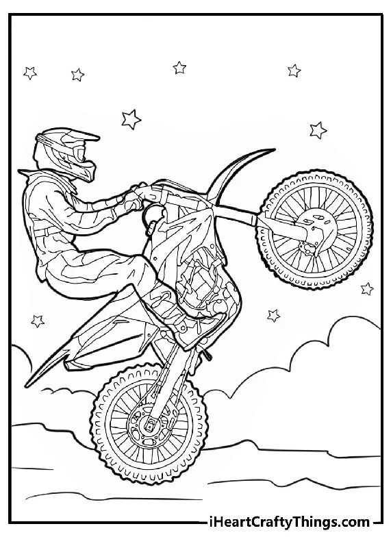 Dirt Bike Coloring Book - 30 pages