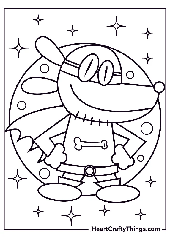 Dog Man Coloring Book - 15 pages