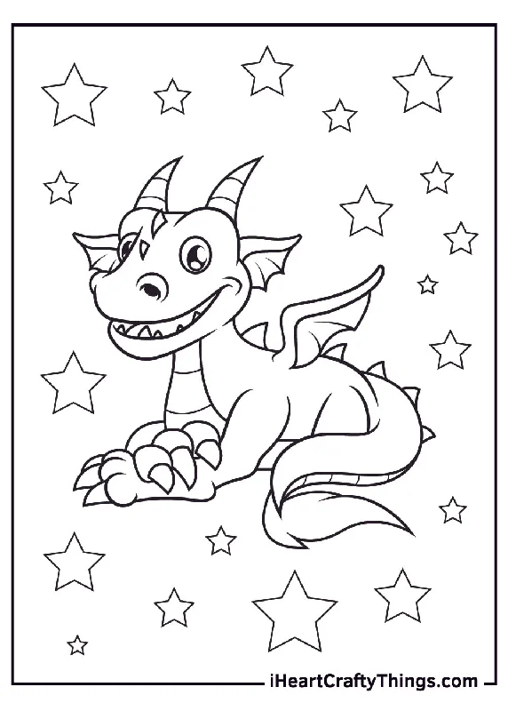 Dragon Coloring Book - 20 pages