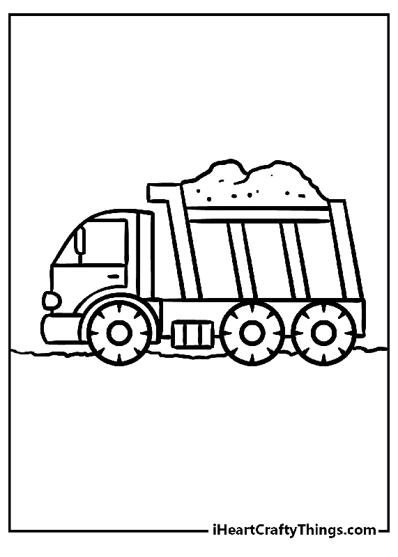 Dump Truck Coloring Book - 37 pages