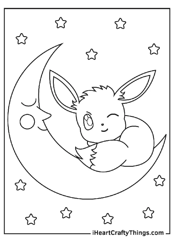 Eevee Pokemon Coloring Book - 25 pages