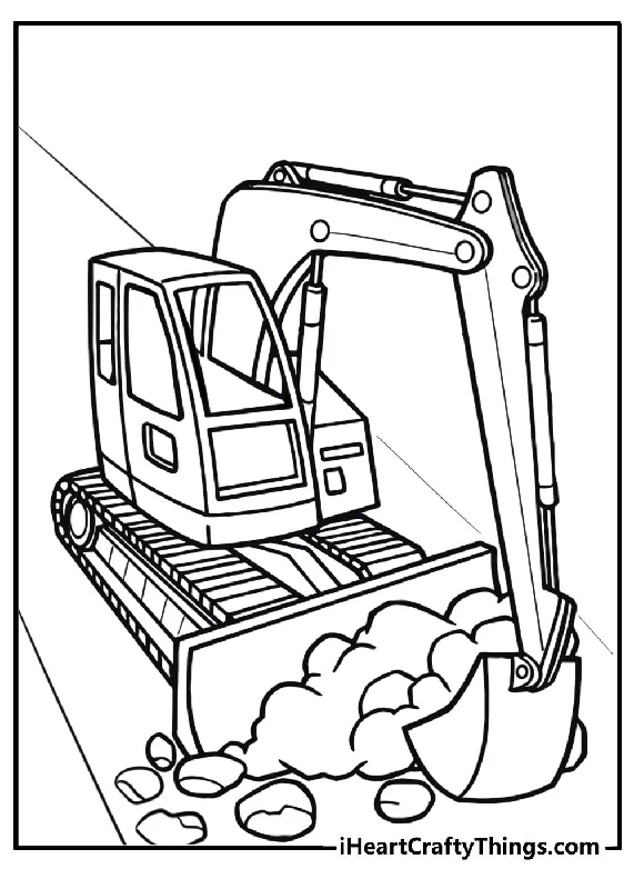 Excavator Coloring Book - 29 pages