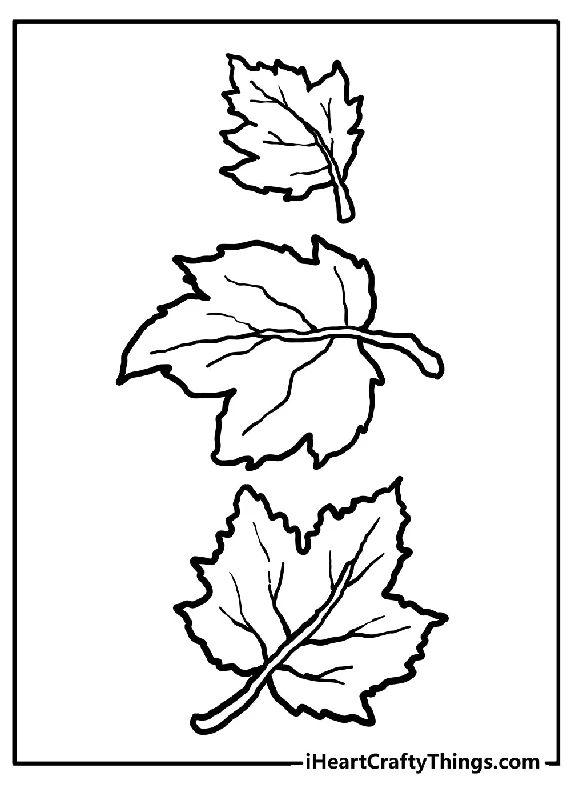 Fall Leaves Coloring Book - 15 pages