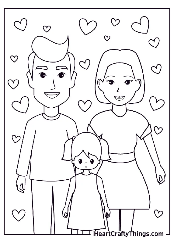 Family Coloring Book - 15 pages