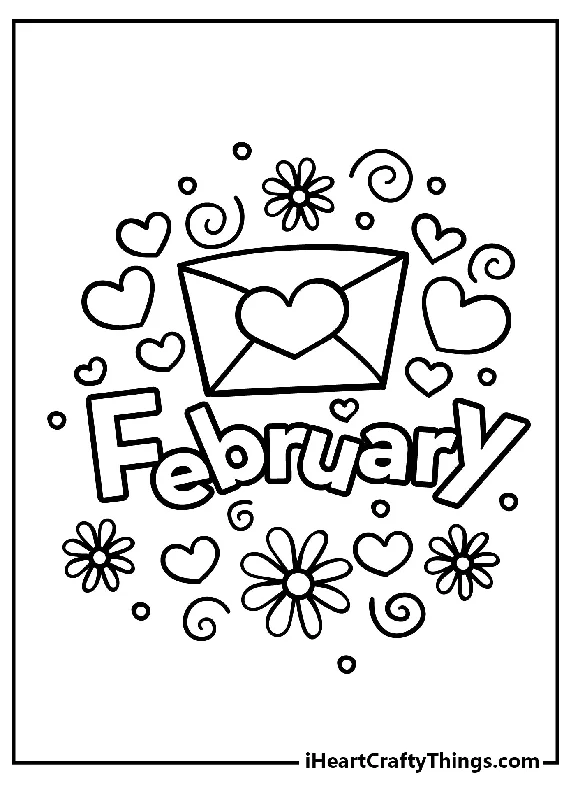 February Coloring Book - 15 pages