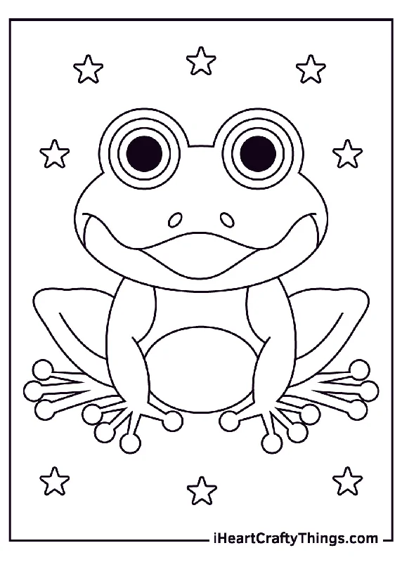 Frog Coloring Book - 25 pages