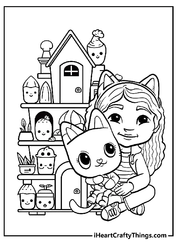 Gabby's Dollhouse Coloring Book - 15 pages