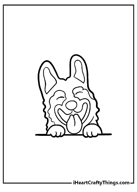 German Shepherd Coloring Book - 15 pages