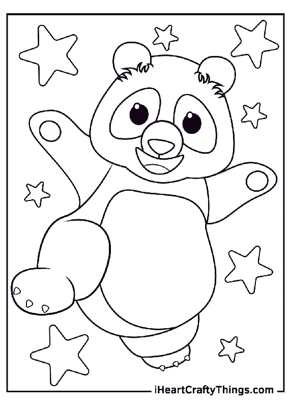 Giant Panda Coloring Book - 18 pages