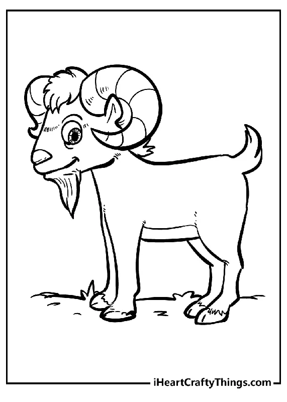 Goat Coloring Book - 15 pages