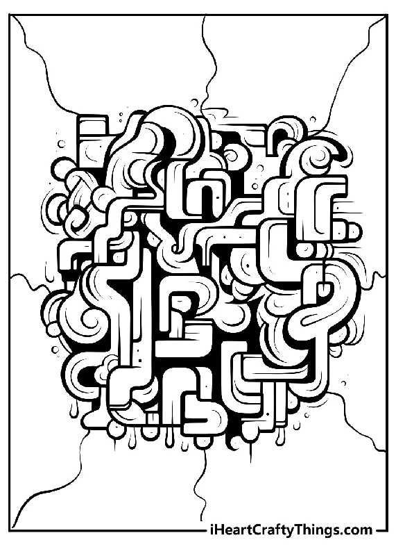 Graffiti Coloring Book - 15 pages