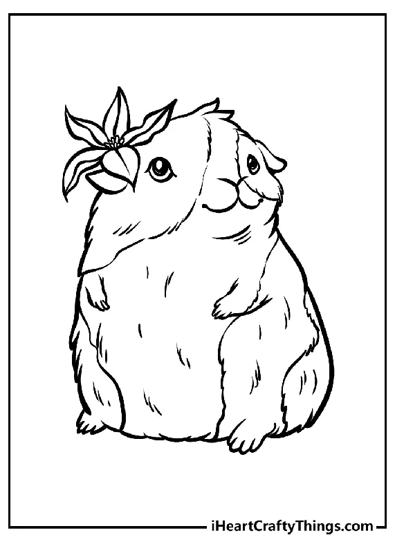 Guinea Pig Coloring Book - 15 pages