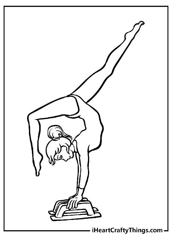 Gymnastics Coloring Book - 30 pages