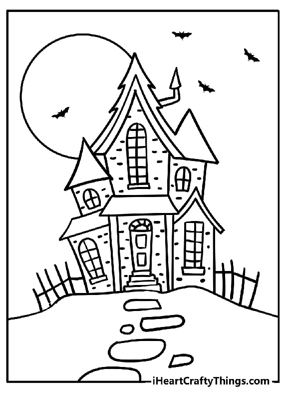 Haunted House Coloring Book - 15 pages